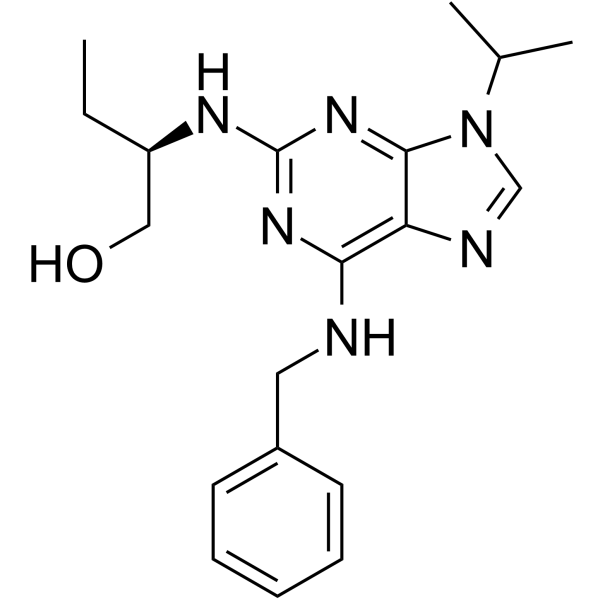Seliciclib(Synonyms: Roscovitine;  CYC202;  R-roscovitine)