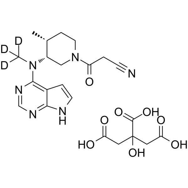 Tofacitinib-d3 citrate Chemical Structure Tofacitinib-d3 citrate(Synonyms: Tasocitinib-d3 citrate; CP-690550-d3 citrate)