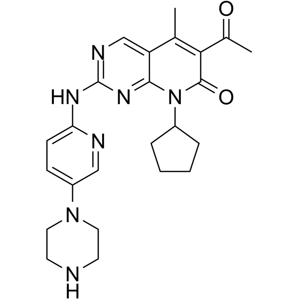 Palbociclib Chemical Structure Palbociclib(Synonyms: 帕博西尼; PD 0332991)