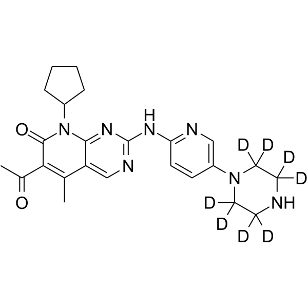 Palbociclib-d8 Chemical Structure Palbociclib-d8(Synonyms: PD 0332991-d8)