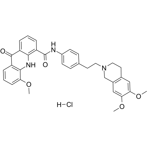 Elacridar hydrochloride Chemical Structure Elacridar hydrochloride(Synonyms: GF120918A)