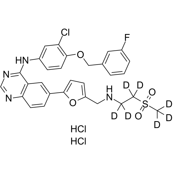 Lapatinib-d7 dihydrochloride Chemical Structure Lapatinib-d7 dihydrochloride(Synonyms: GW572016-d7 dihydrochloride; GW2016-d7 dihydrochloride)