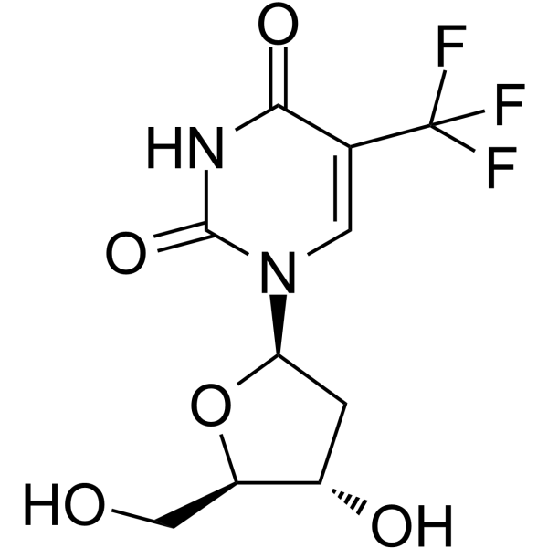 Trifluridine(Synonyms: 曲氟尿苷; Trifluorothymidine;  5-Trifluorothymidine;  TFT)