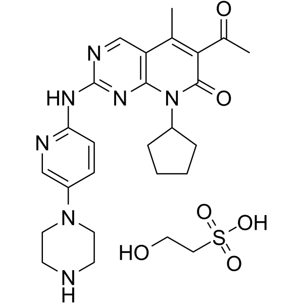 Palbociclib isethionate(Synonyms: 帕博西尼羟乙基磺酸盐; PD 0332991 isethionate)