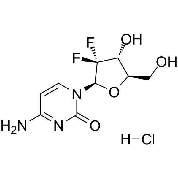 Gemcitabine hydrochloride Chemical Structure Gemcitabine hydrochloride(Synonyms: 盐酸吉西他滨; LY 188011 hydrochloride)