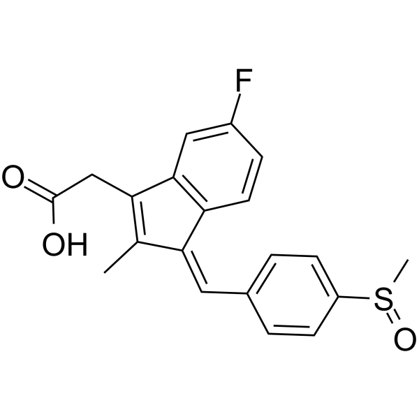 Sulindac Chemical Structure Sulindac(Synonyms: 舒林酸; MK-231)