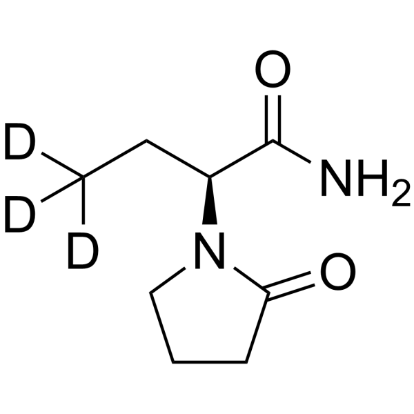 Levetiracetam-d3 Chemical Structure Levetiracetam-d3(Synonyms: 左乙拉西坦 d3)