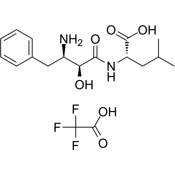 Bestatin trifluoroacetate Chemical Structure Bestatin trifluoroacetate(Synonyms: 乌苯美司三氟乙酸盐; Ubenimex trifluoroacetate)