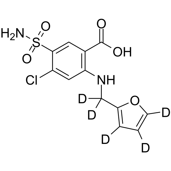 Furosemide-d5 Chemical Structure Furosemide-d5(Synonyms: 呋塞米 D5)