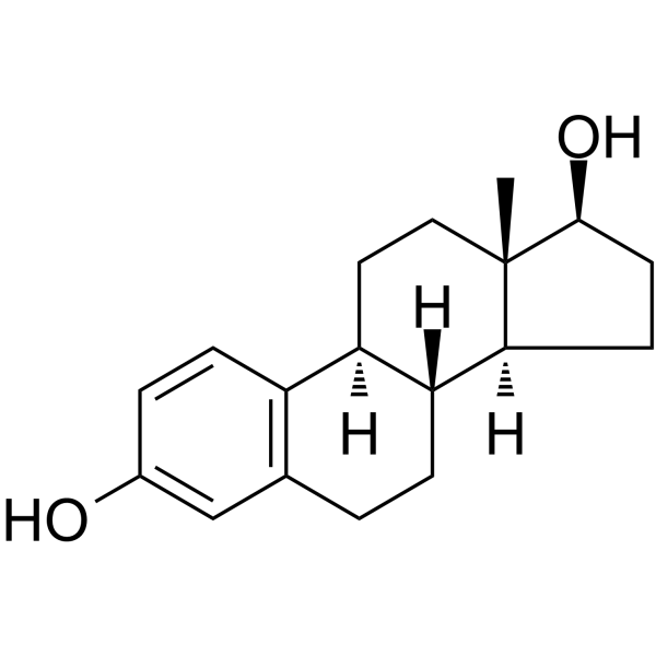 Estradiol Chemical Structure Estradiol(Synonyms: 雌二醇; β-Estradiol; E2; 17β-Estradiol; 17β-Oestradiol)
