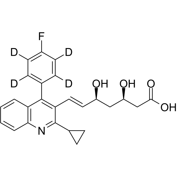 Pitavastatin D4 Chemical Structure Pitavastatin D4(Synonyms: NK-104 D4)