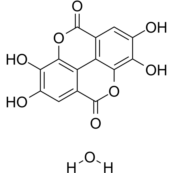 Ellagic acid (hydrate) Chemical Structure Ellagic acid (hydrate)(Synonyms: 鞣花酸水合物)