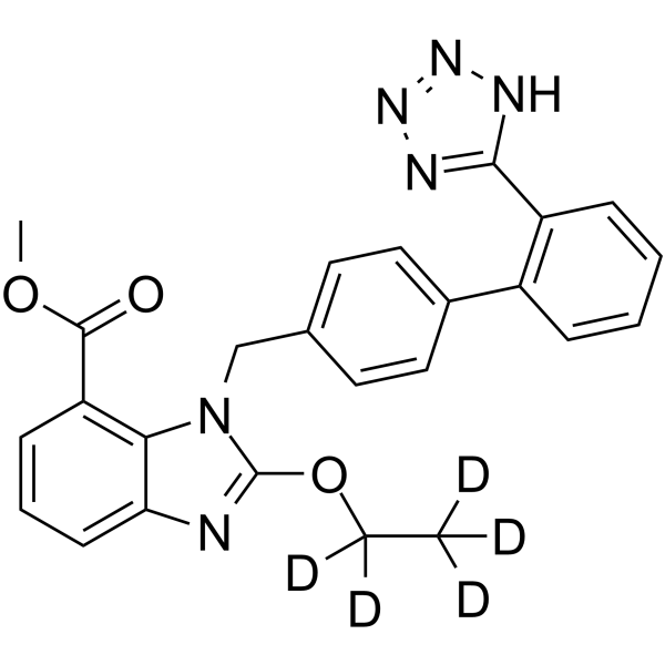 Candesartan-d5 Methyl Ester Chemical Structure Candesartan-d5 Methyl Ester(Synonyms: 坎地沙坦甲酯 d5)