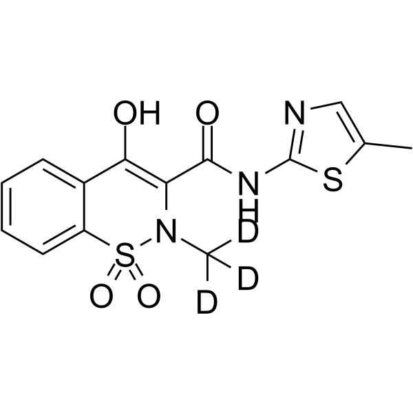 Meloxicam-d3 Chemical Structure Meloxicam-d3(Synonyms: 美洛昔康 d3)