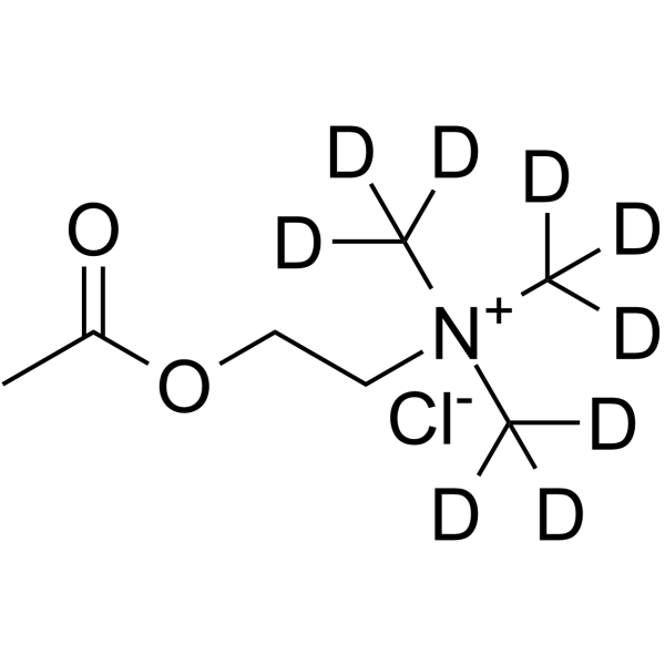 Acetylcholine-d9 chloride Chemical Structure Acetylcholine-d9 chloride(Synonyms: ACh-d9 chloride)