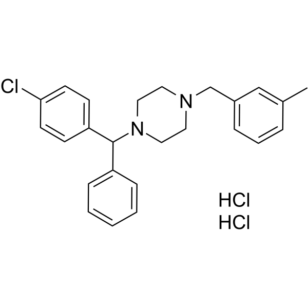 Meclizine dihydrochloride Chemical Structure Meclizine dihydrochloride(Synonyms: 盐酸美克洛嗪; Meclozine dihydrochloride)