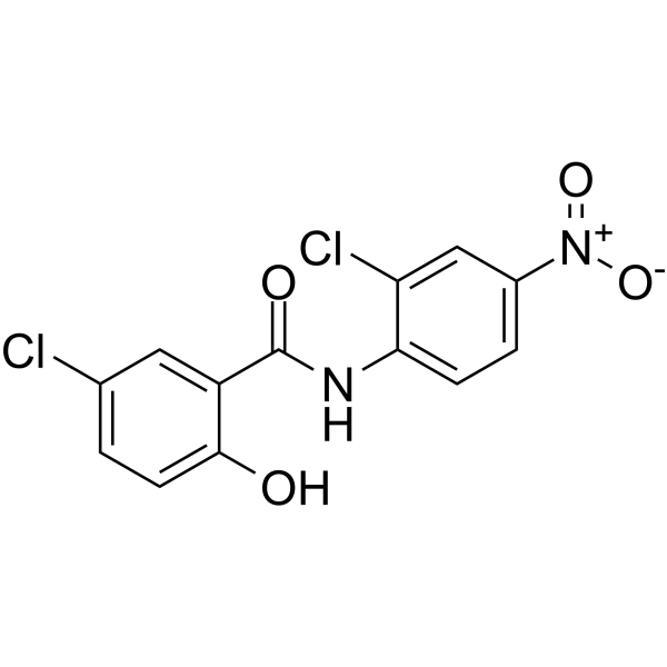 Niclosamide Chemical Structure Niclosamide(Synonyms: 氯硝柳胺; BAY2353)