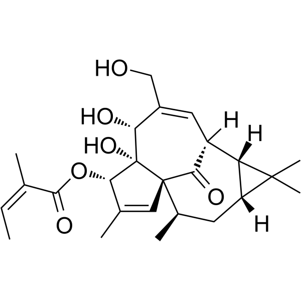 Ingenol Mebutate Chemical Structure Ingenol Mebutate(Synonyms: 巨大戟醇甲基丁烯酸酯; Ingenol 3-angelate; PEP005)