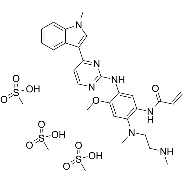 AZ7550 Mesylate Chemical Structure AZ7550 Mesylate(Synonyms: AZ7550 trimesylate salt)