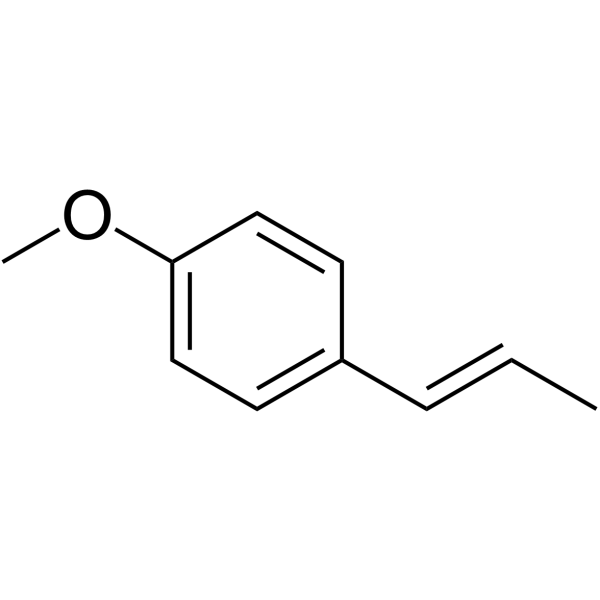 Anethole(Synonyms: 茴香脑; Anise camphor;  p-Propenylanisole;  Isoestragole)