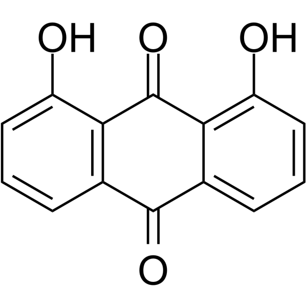 Danthron(Synonyms: 1,8-二羟基蒽醌; Dantron;  Chrysazin;  1,8-Dihydroxyanthraquinone)