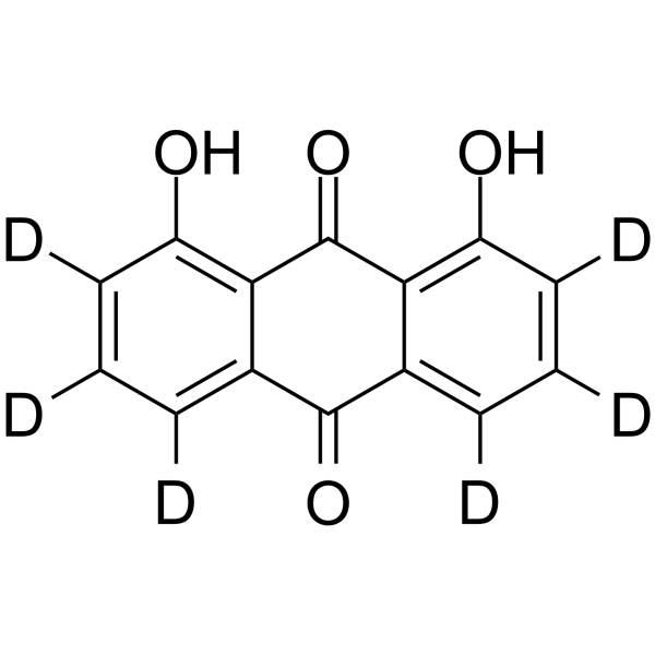 Danthron-d6 Chemical Structure Danthron-d6(Synonyms: Dantron-d6; Chrysazin-d6; 1,8-Dihydroxyanthraquinone-d6)