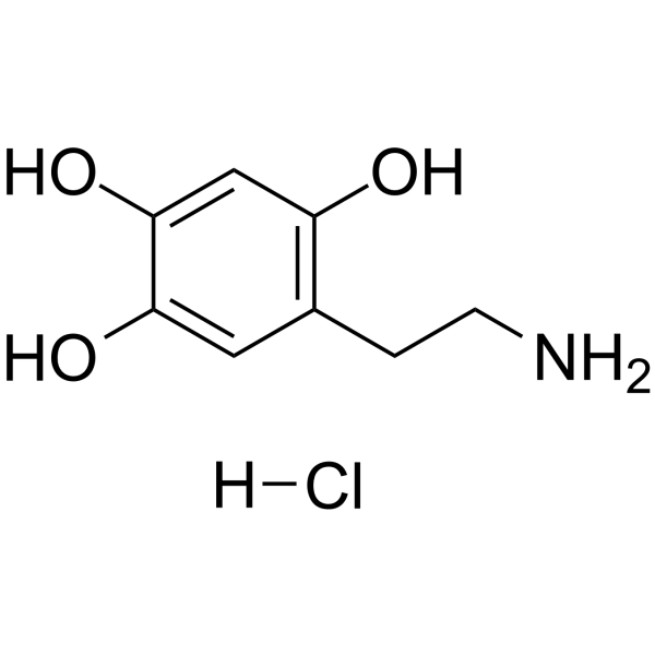 Oxidopamine hydrochloride Chemical Structure Oxidopamine hydrochloride(Synonyms: 6-羟基多巴胺盐酸盐; 6-Hydroxydopamine hydrochloride; 6-OHDA hydrochloride)