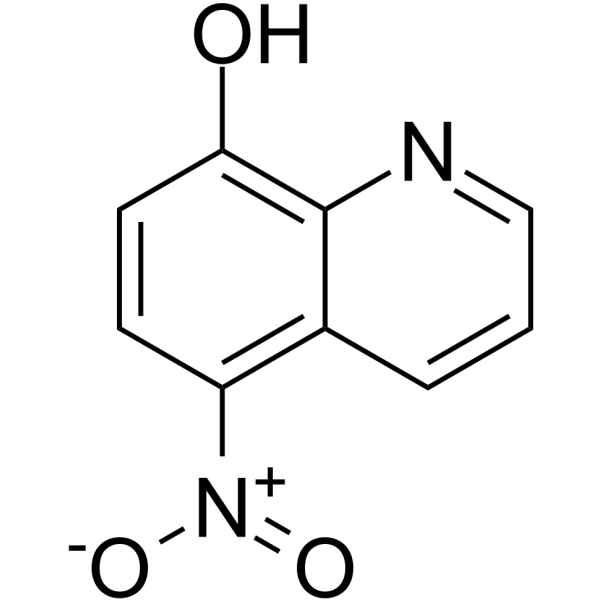 Nitroxoline(Synonyms: 硝羟喹啉; 8-Hydroxy-5-nitroquinoline;  5-Nitro-8-quinolinol)