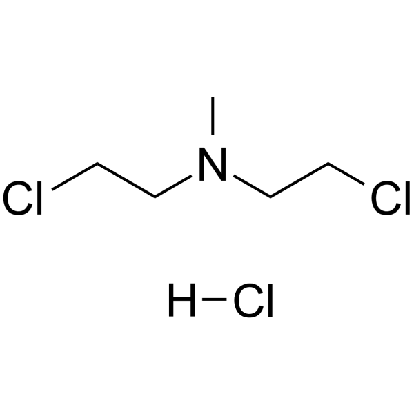 Chlormethine hydrochloride Chemical Structure Chlormethine hydrochloride(Synonyms: Mechlorethamine hydrochloride)