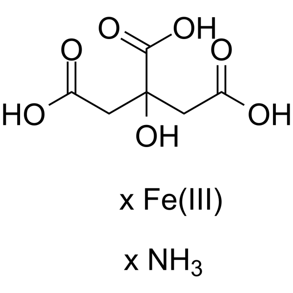 Ammonium iron(III) citrate Chemical Structure Ammonium iron(III) citrate(Synonyms: 柠檬酸铁 (III) 铵; Ammonium ferric citrate; FAC)
