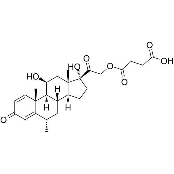 Methylprednisolone succinate Chemical Structure Methylprednisolone succinate(Synonyms: 甲基泼尼松龙琥珀酸酯; Methylprednisolone hydrogen succinate)