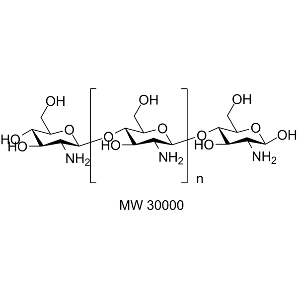 Chitosan (MW 30000)(Synonyms: Deacetylated chitin (MW 30000);  Poly(D-glucosamine) (MW 30000))