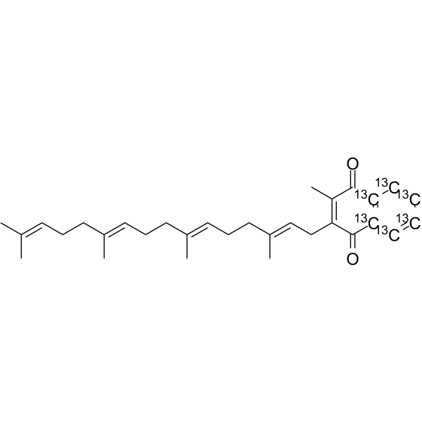 Menaquinone-4-13C6 Chemical Structure Menaquinone-4-13C6(Synonyms: Vitamin K2(MK)-13C6; Menaquinone K4-13C6)