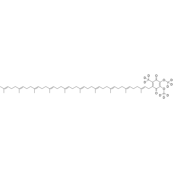 Coenzyme Q10-d9 Chemical Structure Coenzyme Q10-d9(Synonyms: CoQ10-d9; Ubiquinone-10-d9)