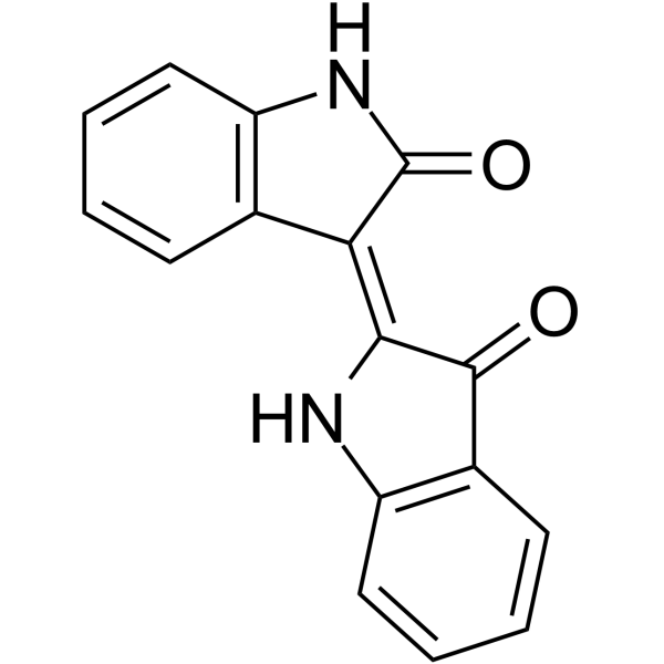 Indirubin Chemical Structure Indirubin(Synonyms: 靛玉红; Couroupitine B; Indigo red; Indigopurpurin)