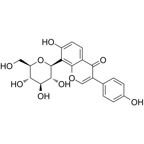 Puerarin Chemical Structure Puerarin(Synonyms: 葛根素)