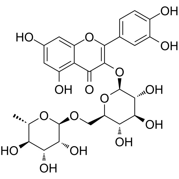Rutin Chemical Structure Rutin(Synonyms: 芦丁; Rutoside; Quercetin 3-O-rutinoside)