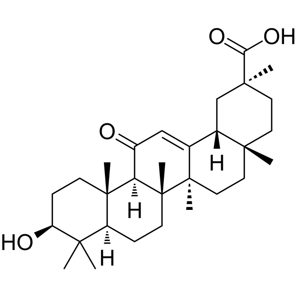 18β-Glycyrrhetinic acid Chemical Structure 18β-Glycyrrhetinic acid(Synonyms: 18β-甘草次酸)