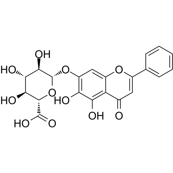 Baicalin(Synonyms: 黄芩苷; Baicalein 7-O-β-D-glucuronide)