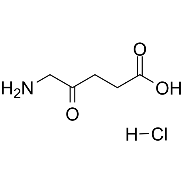 5-Aminolevulinic acid hydrochloride Chemical Structure 5-Aminolevulinic acid hydrochloride(Synonyms: 5-氨基乙酰丙酸盐酸盐; 5-ALA hydrochloride; δ-Aminolevulinic acid hydrochloride; 5-Amino-4-oxopentanoic acid hydrochloride)