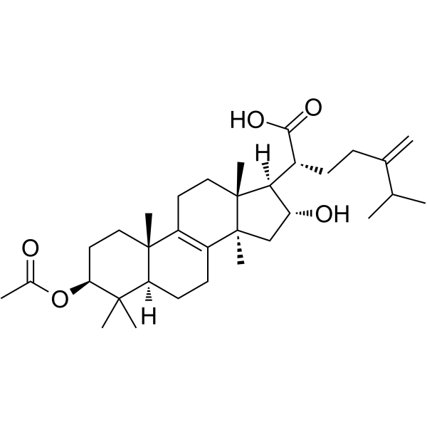 Pachymic acid Chemical Structure Pachymic acid(Synonyms: 茯苓酸; 3-O-Acetyltumulosic acid)