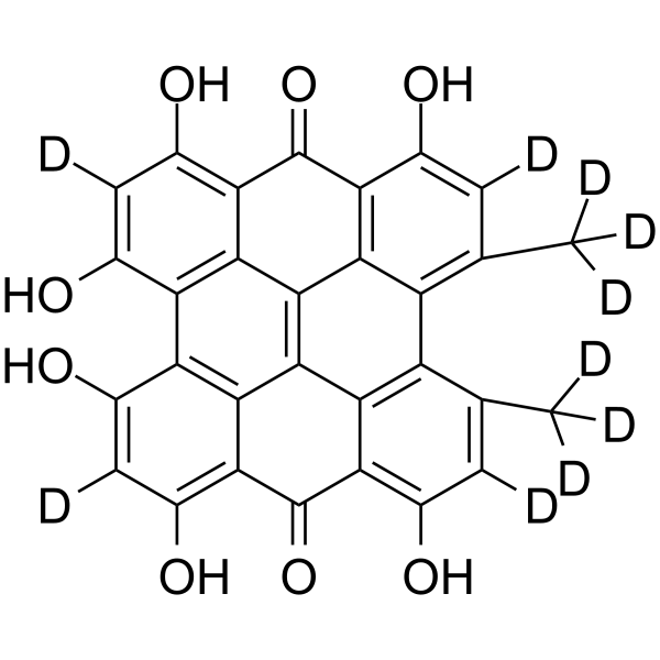 Hypericin-d10 Chemical Structure Hypericin-d10(Synonyms: 金丝桃素 d10)