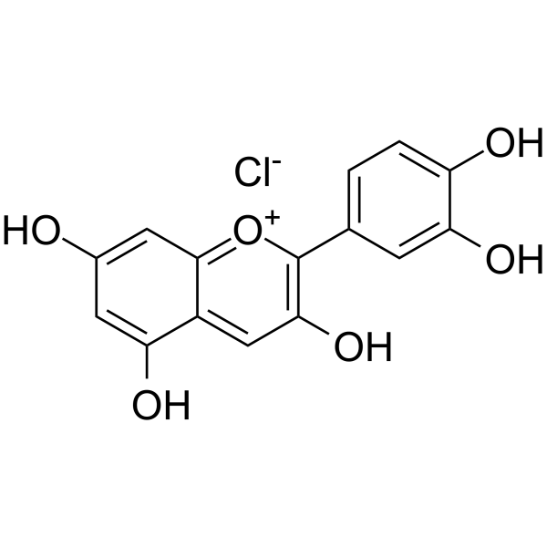 Cyanidin Chloride Chemical Structure Cyanidin Chloride(Synonyms: 氯化花青素; IdB 1027)