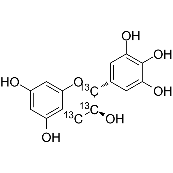 (+)-Gallocatechin-13C3 Chemical Structure (+)-Gallocatechin-13C3