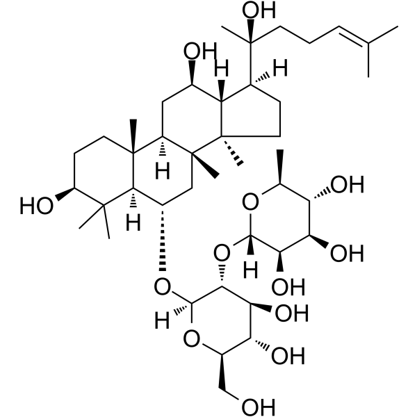 Ginsenoside Rg2(Synonyms: 人参皂苷 Rg2; Chikusetsusaponin I;  Panaxoside Rg2;  Prosapogenin C2)
