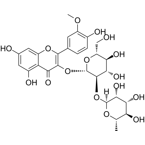 Isorhamnetin-3-O-neohespeidoside Chemical Structure Isorhamnetin-3-O-neohespeidoside(Synonyms: 异鼠李素-3-O-新橙皮苷)