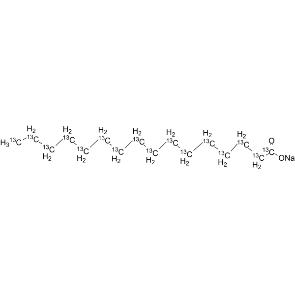 Palmitic acid-13C16 sodium Chemical Structure Palmitic acid-13C16 sodium
