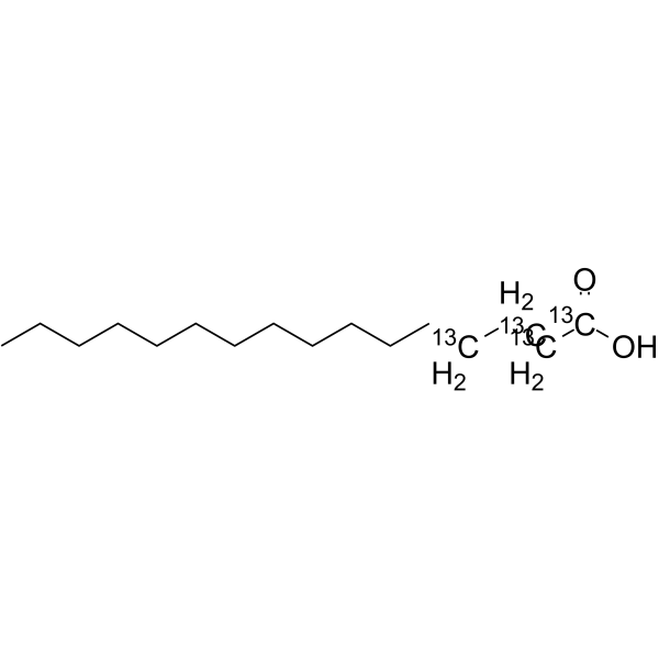 Palmitic acid-1,2,3,4-13C4 Chemical Structure Palmitic acid-1,2,3,4-13C4(Synonyms: 棕榈酸 13C4)