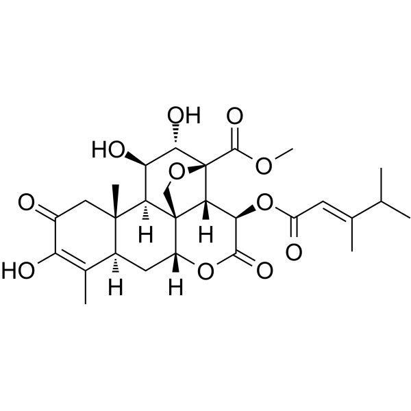 Bruceantin Chemical Structure Bruceantin(Synonyms: 鸦胆亭; (-)-Bruceantin; NCI165563; NSC165563)