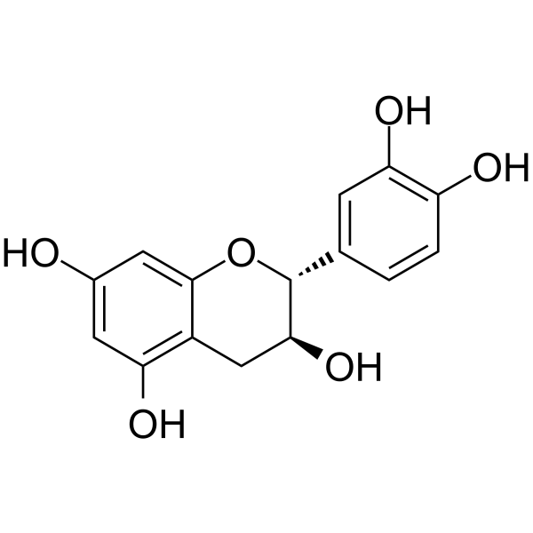 Catechin Chemical Structure Catechin(Synonyms: 儿茶素; (+)-Catechin; Cianidanol; Catechuic acid)